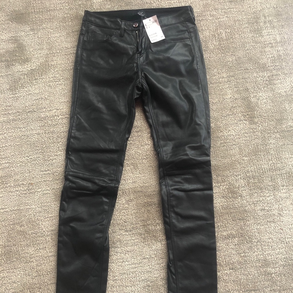 Faux leather pants